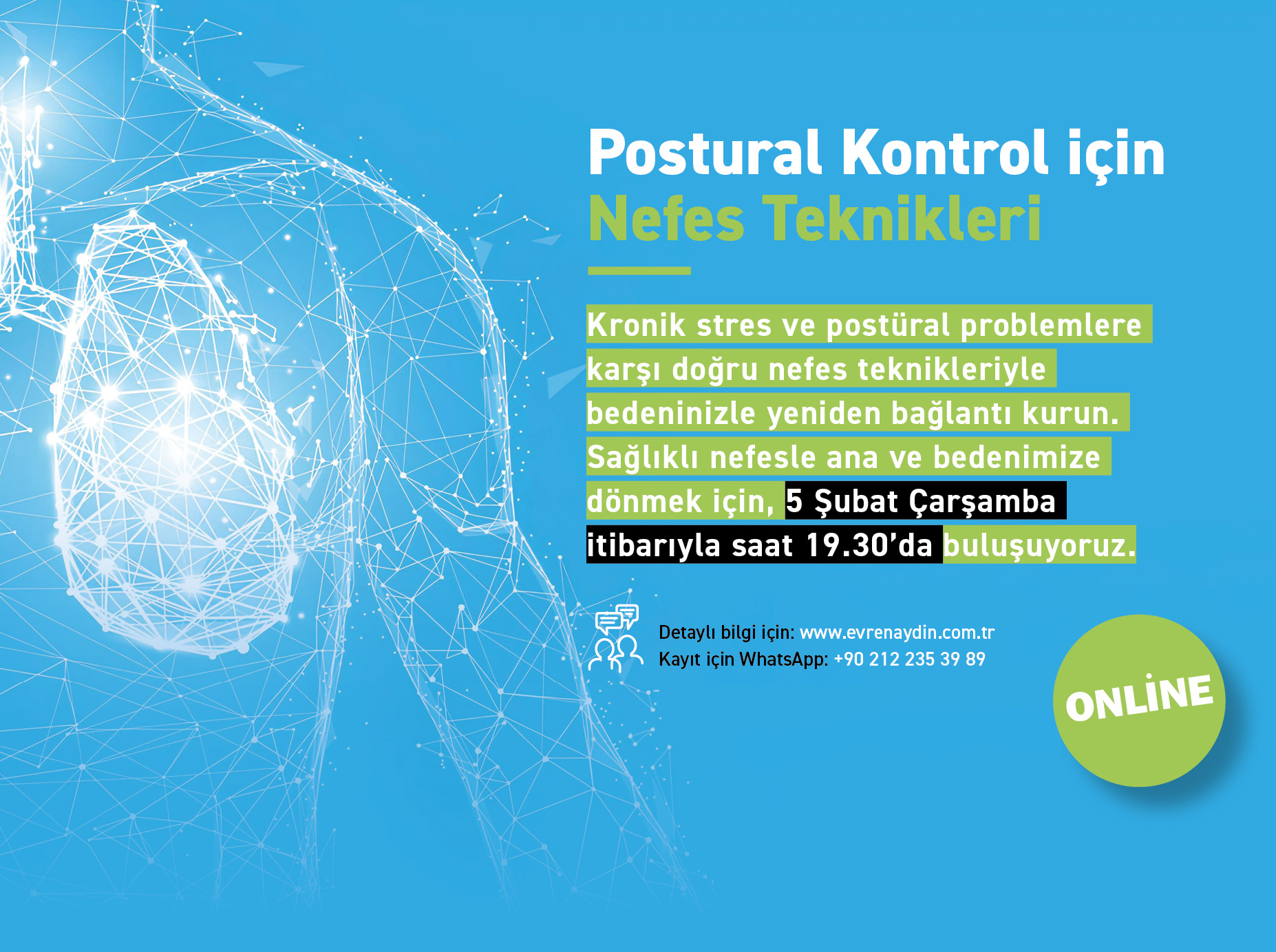 Postural Kontrol için Nefes Teknikleri Dersi (Online)